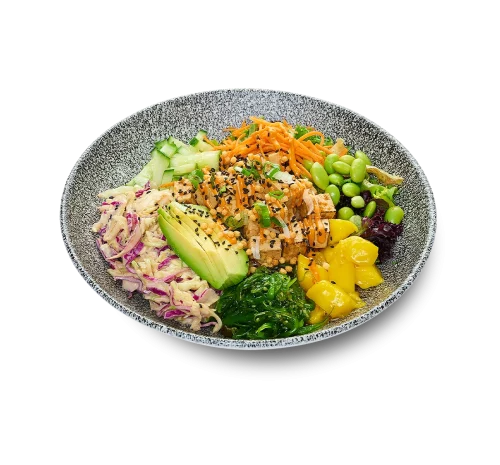 Tofu och avokado bowl